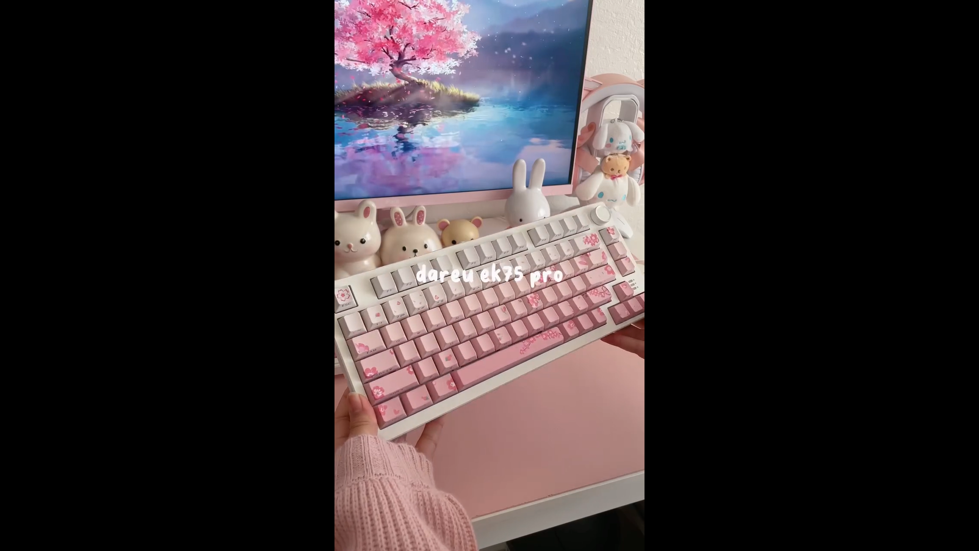 Amazon | DAREU EK75PRO メカニカルキーボード 無線 桜/ピンク